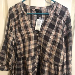 Babydoll plaid shirt